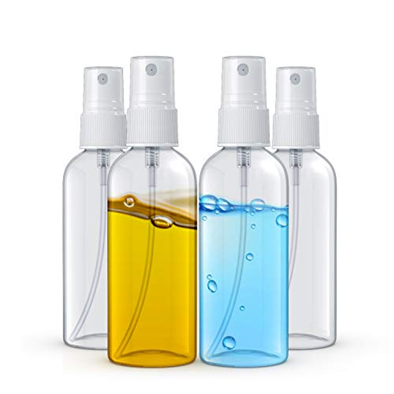 Asombrose 2 oz/60ml Small Spray Bottle Pack of 4 for Cleaning Solutions,  Essential Oils and Liquid - Reusable Portable Clear Fine Mist Plastic  Bottles